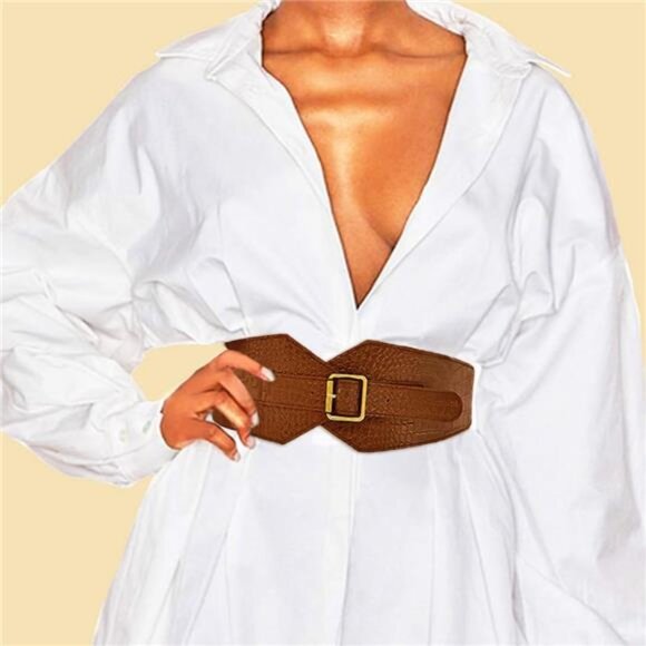 Wide Waist Corset Belt – PU Leather & Polyester, Elegant and Comfortable - Picture 1 of 3